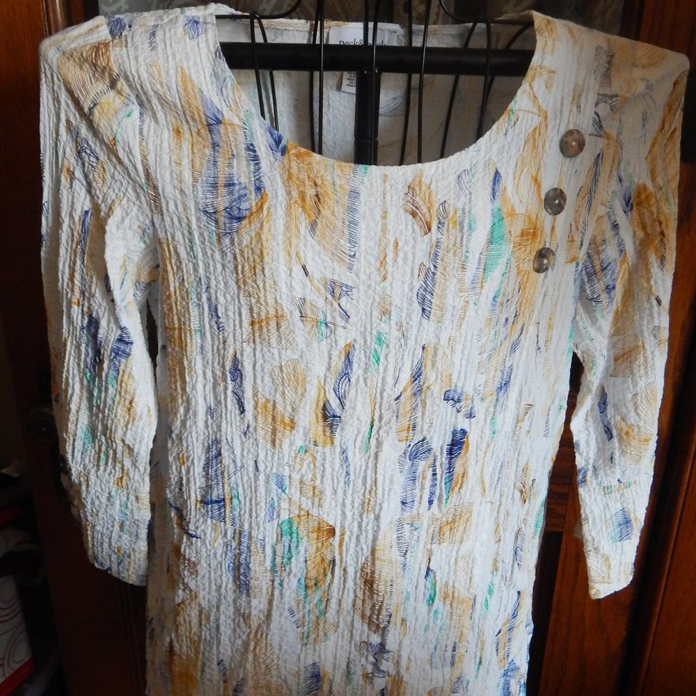 Peck & Peck Ladies Blouse - Top - Tunic ~~ Size S ~ Faux Wrap design